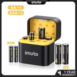 Wiederaufladbare Lithiumbatterien mit Ladegerät, 4 AAA- und 4 AA-Batterien, Lithium-Akkus, 8 Packungen mit 1,5 V Triple A Double A-Batterien, langlebige Lithiumbatterien mit integrierter Ladeaufbewahrungsbox (4AAA + 4AA)