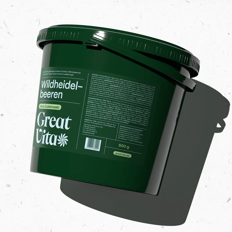 Wildheidelbeeren gefriergetrocknet · knusprige Vollfrucht ohne Zuckerzusatz · gefriergetrocknete Früchte · Freeze-dried wild blueberries - GreatVita - Image 5