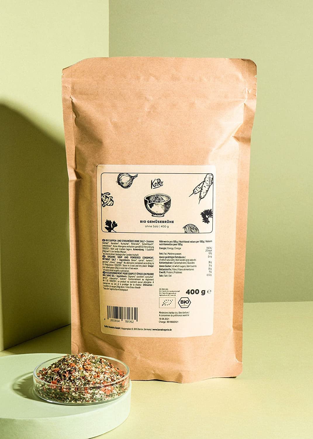 KoRo Haselnussmus 500 g – 100 % Haselnüsse, ohne Zusätze und Konservierungsstoffe, ideal für Smoothie-Bowls, Salatdressings und zum Streichen - Image 4